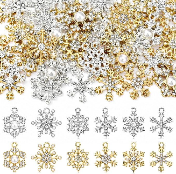 Landical 50 Pcs Winter Snowflake Charms by Landical