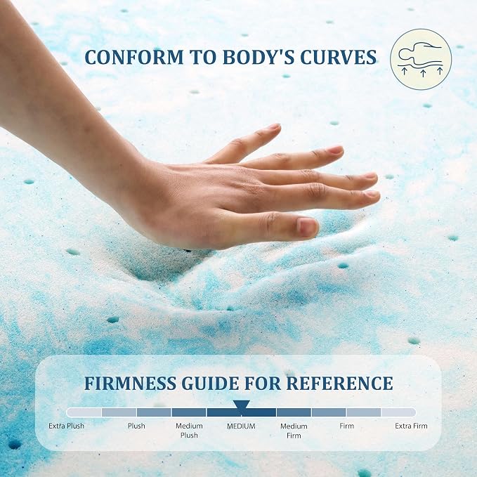EGO Topper 3 Inch King Memory Foam Mattress Topper, Gel Foam Mattress Topper - Image 2