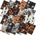 HunnmingRe 20 Pcs 10''x10'' Halloween Quilting Fabric Square Spooky Gothic by HunnmingRe