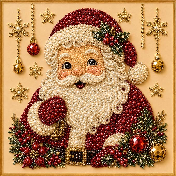 POETRYDRAW Christmas Decor Santa Portrait Pearl Art Kit - Image 5