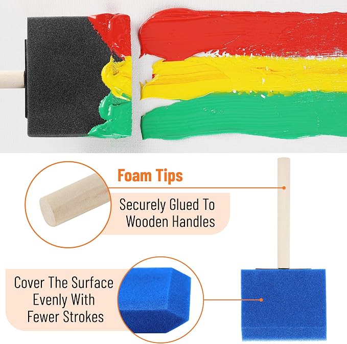 Bates- Foam Paint Brushes, 40 Pack, Sponge Paint Brush - Image 5