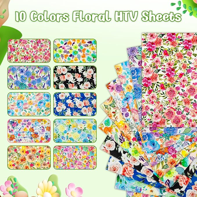 HTVRONT Floral Heat Transfer Vinyl - Image 3