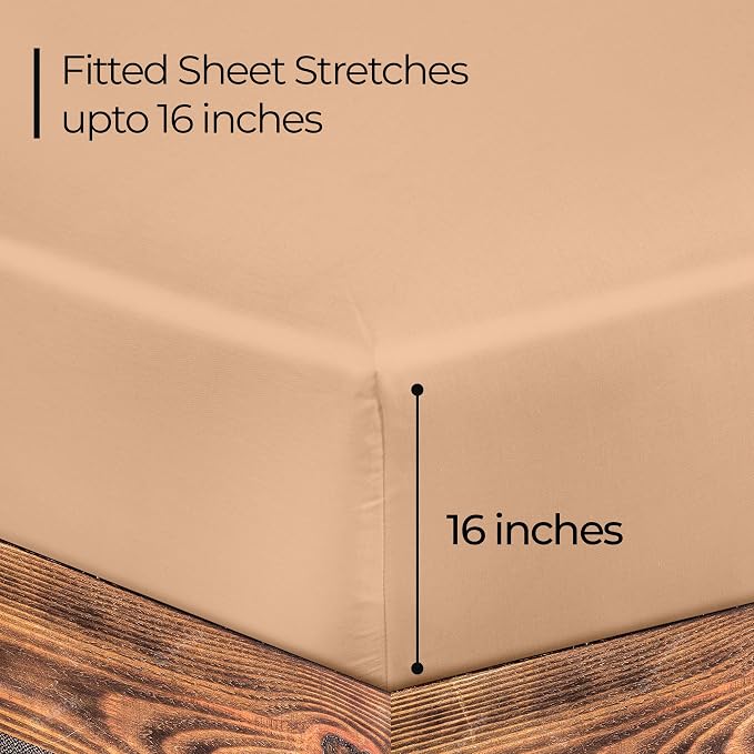 ROYALE LINENS 300 Thread Count 100% Long Staple Combed Cotton Fitted Sheet - Image 2