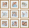 Sheffield Home 9 Piece Gallery Wall Frame Set, 12x12 Inch, Beaded Antique Bronze by SheffieldHome