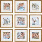 Sheffield Home 9 Piece Gallery Wall Frame Set, 12x12 Inch, Beaded Antique Bronze by SheffieldHome