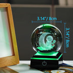 3d Astronaut Moon Crystal Ball Planets Space Decor Astronomy Science Gift | - Image 6
