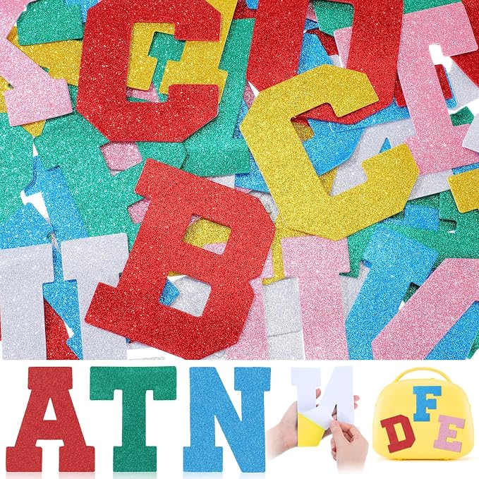 WILLBOND 52 Pcs Glitter Foam Alphabet Letters - Image 7