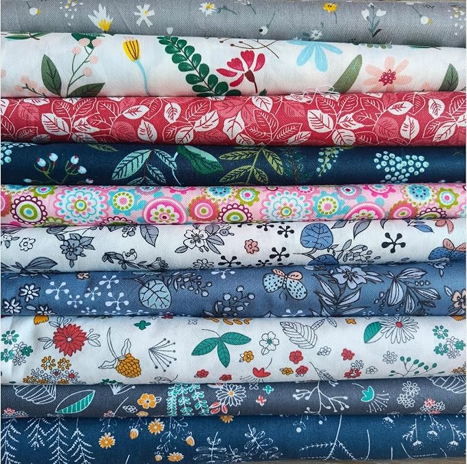 10PCS 18" x 22" Quilting Fat Quarters Fabric Bundles, by Unknown
