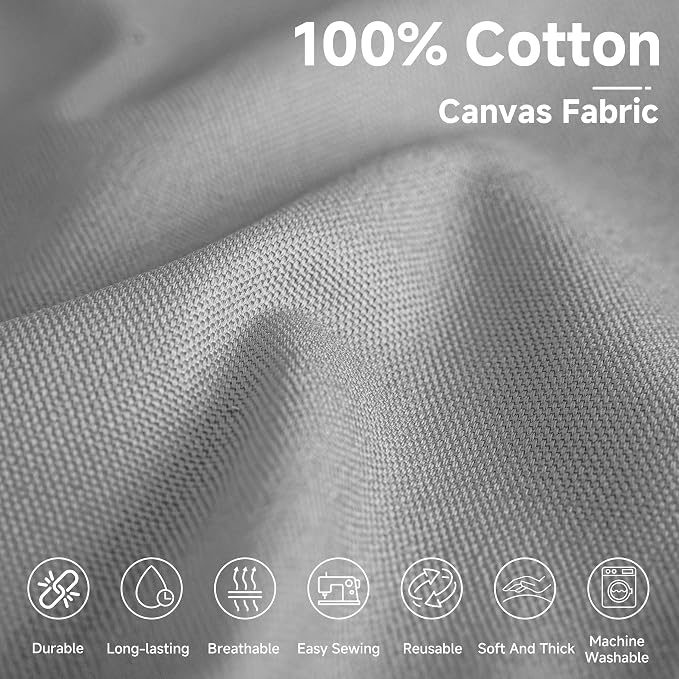 Simple&Opulence 100% Cotton Canvas Fabric 10oz. 59 Inch by The Yard, Nature - Image 2