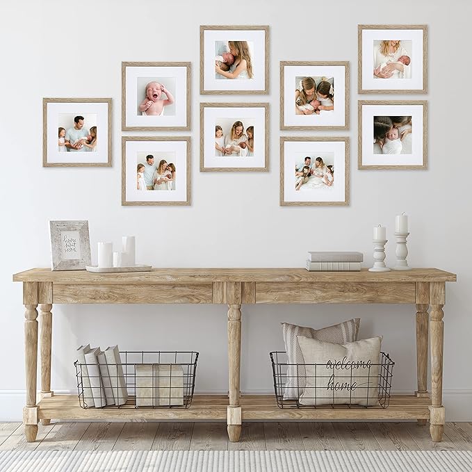 Sheffield Home 9 Piece Gallery Wall Frame Set, 12x12 in. Matted to 8x8 in. - Image 6