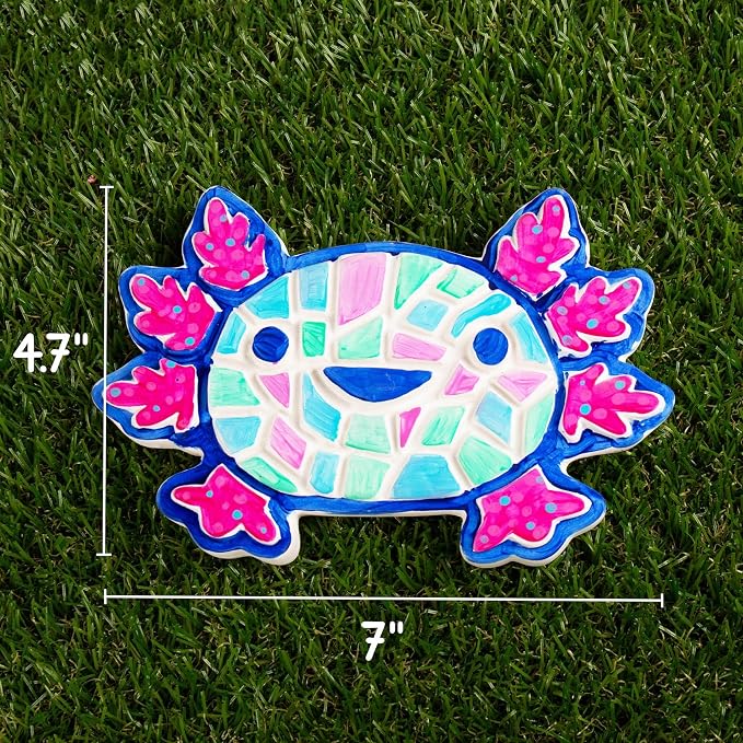 Creative Roots Axolotl Stepping Stone Kit, 7-Inch Paintable Ceramic Stepping - Image 6