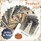 HunnmingRe 20 Pcs 10''x10'' Autumn Halloween Quilting Fabric Square Pumpkin - Image 2