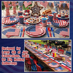 450 Pcs 4th of July Patriotic Tableware Set Decorations USA Red White Blue - Image 5