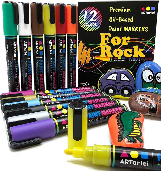 Rock Painting Perfection Markers Pens: 12 Vibrant Colors - Image 8