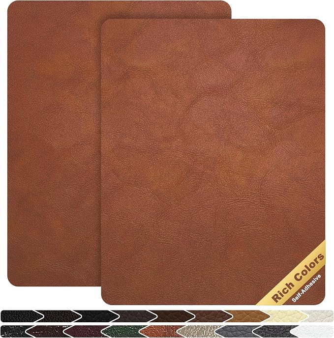 KING MOUNTAIN Leather Repair Patch, 2 Packs 9 x 11 Inches self Adhesive Leather by ForABetterHomeLife