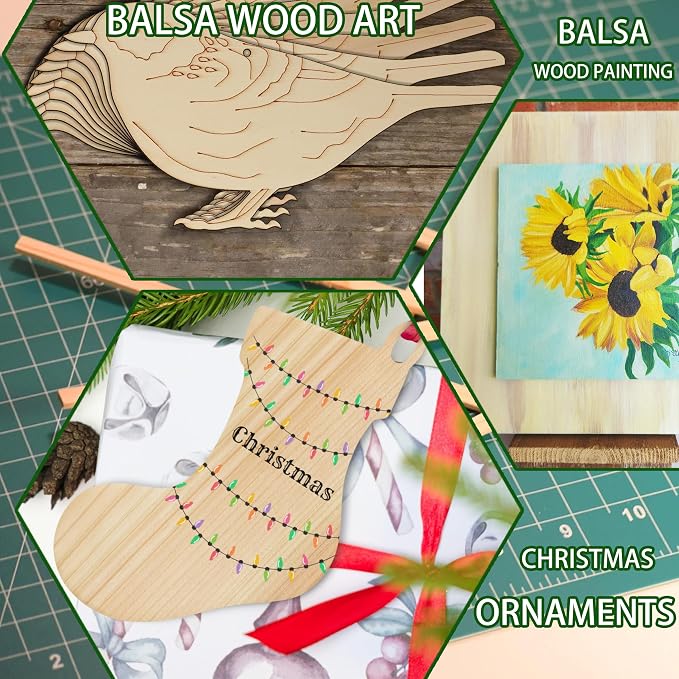 Balsa Wood Sheet 1/8" Inch Thick 12" x 4" Wooden Board - Image 5