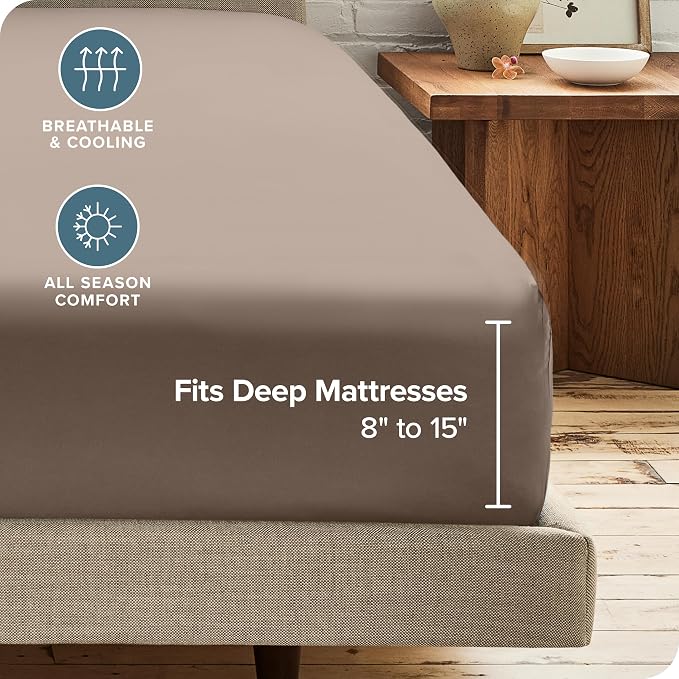 Bare Home 2-Pack Fitted Bottom Sheets Short Queen - Image 4