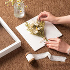 8x8 Shadow Box Frame with Real Glass Panel and Soft Linen Back, Small White - Image 2