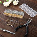 1200Pcs Silver and Gold with Pliers Jump Rings Jewelry Making Kit and Necklace - Image 7