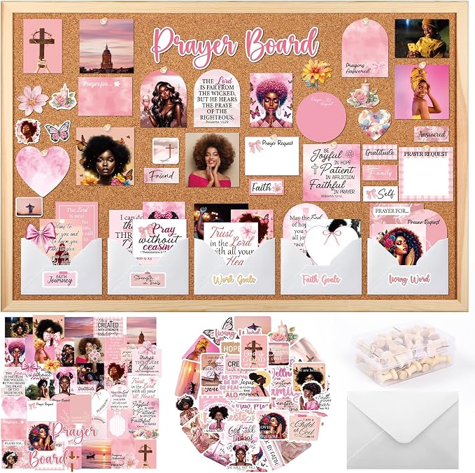 Black Women Prayer Board Kit Prayer Board Supplies Not Cork Board | Prayer Room by Vemfare