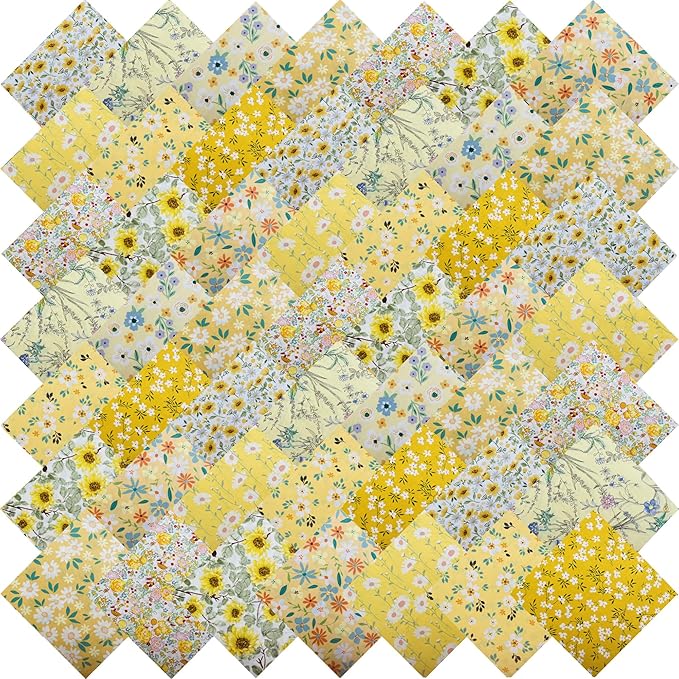HANPATQUI 50PCS 5 x 5 inch 100% Cotton Fat Quarters Fabric - Image 2