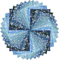 HANPATQUI 50PCS 5 x 5 inch Blue Printed 100% Cotton Fat Quarters Fabric by HANPATQUI