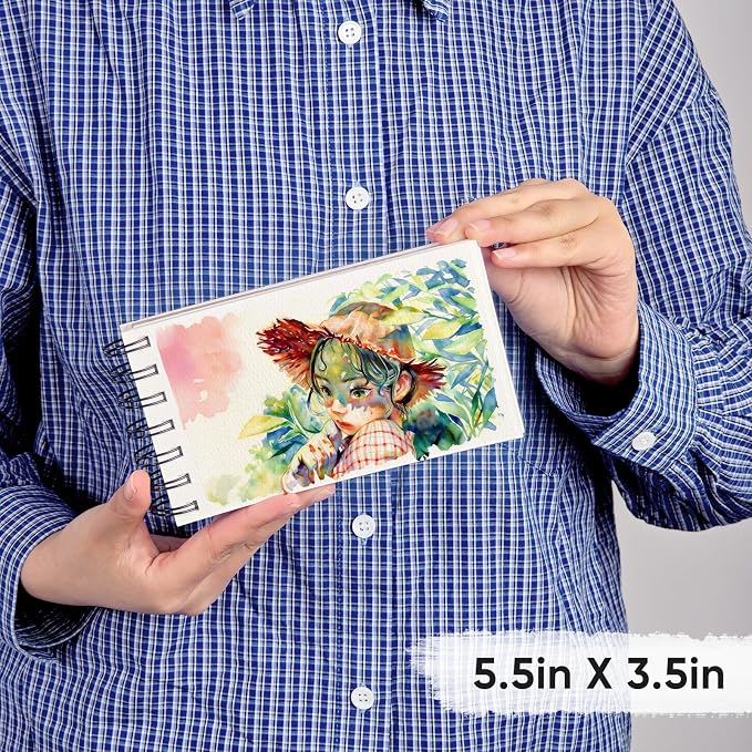 KOVIEDE 100% Cotton Watercolor Paper Pad 3 Pack Cold Press 140lb/300gsm Spiral - Image 6