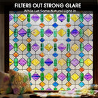 Windimiley Stained Glass Window Privacy Film:3D Colorful Geometric Decorative - Image 9