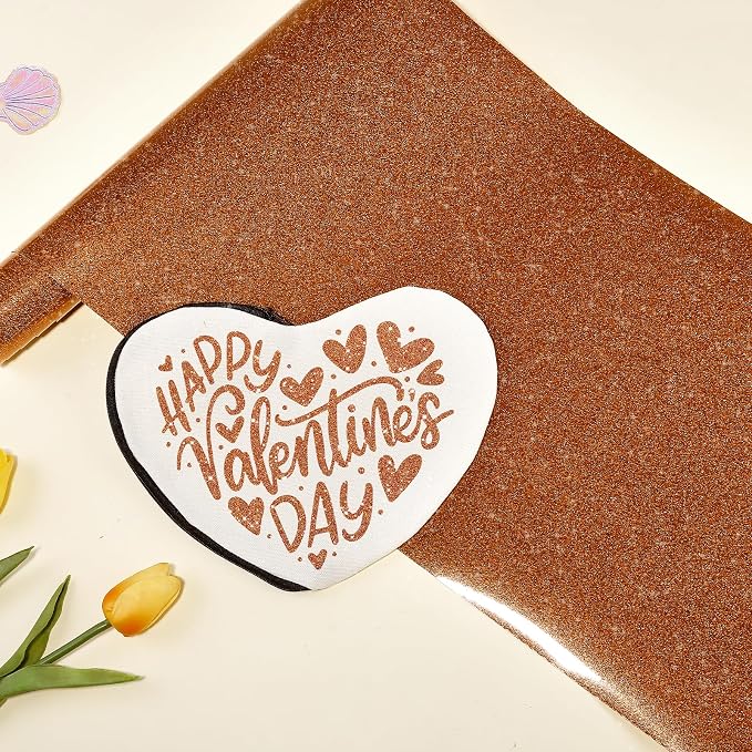 Tintnut Copper Gold Glitter Heat Transfer Vinyl Roll, easy cut & weed, stretch - Image 4