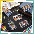 Yaomiao Acrylic Photo Frame Keychain Holder Photo Picture Insert Blank Keyring - Image 6