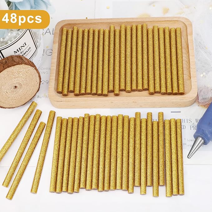 Manarty Glitter Gold Hot Glue Stick, Adhesive EVA Glue Sticks Standard - Image 5
