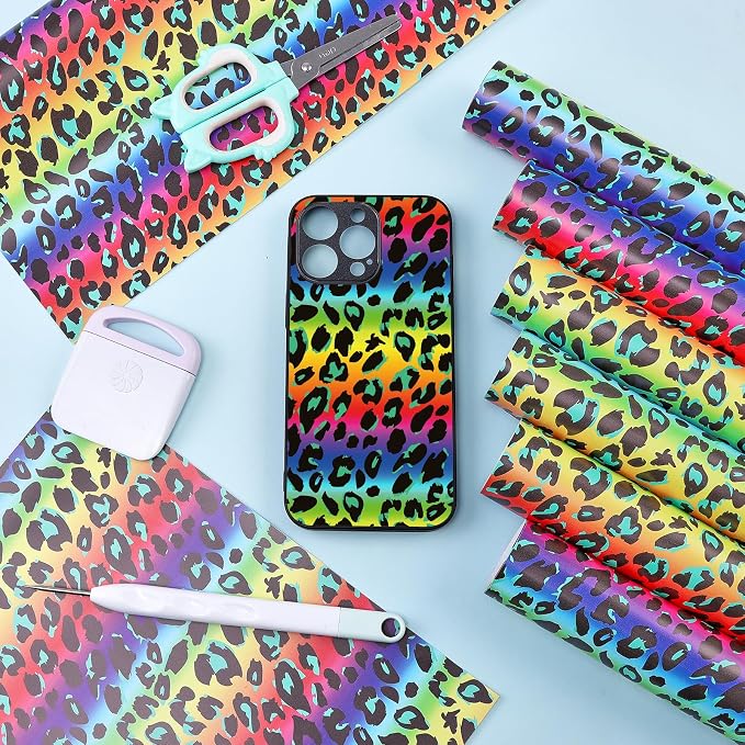 Tintnut Colorful Leopard Permanent Vinyl 8 Sheets 12x10in Adhesive Vinyl | - Image 7