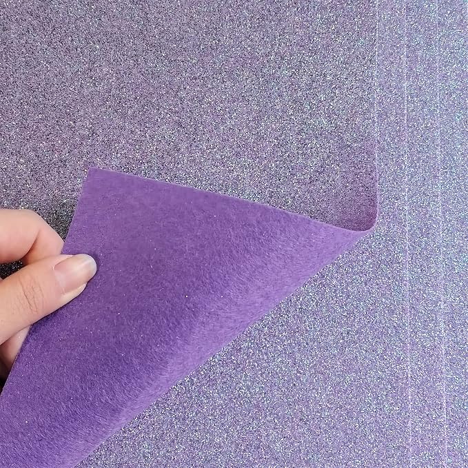 Jtnohx Glitter Felt Fabric, 8 x12 inches Felt Square Glitter - Image 2
