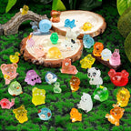 80 Pcs Luminous Mini Resin Animals 80 Styles Tiny Little Glow in The Dark - Image 2