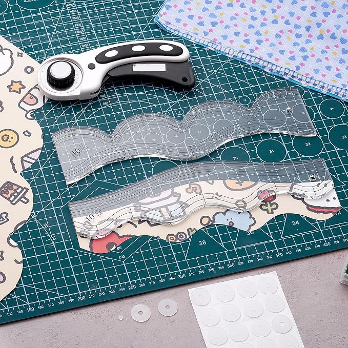 Kigley 2 Pcs Free Motion Quilting Templates Waves Acrylic Quilting Rulers - Image 6