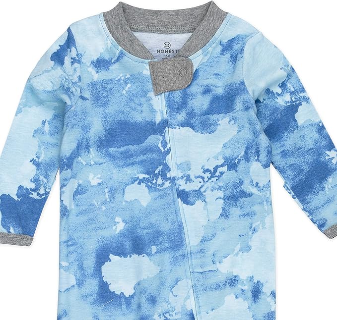 HonestBaby Baby Sleep N' Play One-Piece Zip-Front Footed Organic Cotton Pajama Sleeper