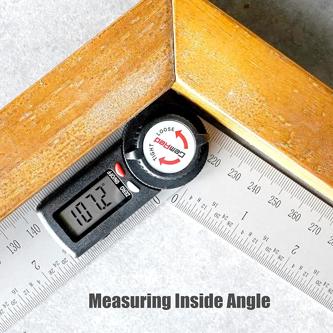 GemRed 82305 Digital Angle Finder Protractor-Stainless steel | white&red button - Image 3