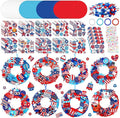 Hollowfly 48 Sets Patriotic Wreath Craft Kit DIY 4th of July Paper Crafts by Hollowfly