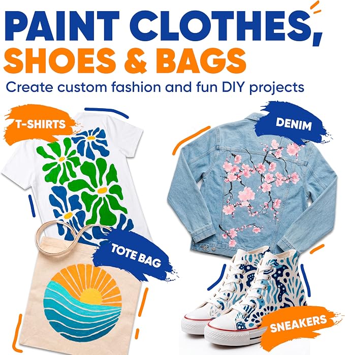 Fabric Paint Set for Clothes 12 Colors – Permanent Textile Paint for T-Shirts - Image 3