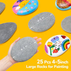 Simetufy 25 Pcs Large Rocks for Painting, 4-5 Inch River Rocks Painting Stones - Image 3