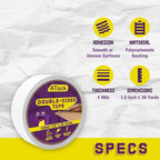 ATack Double Sided Tape Clear 1.5''x30 Yards Wall Safe Heavy-Duty Transparent - Image 2