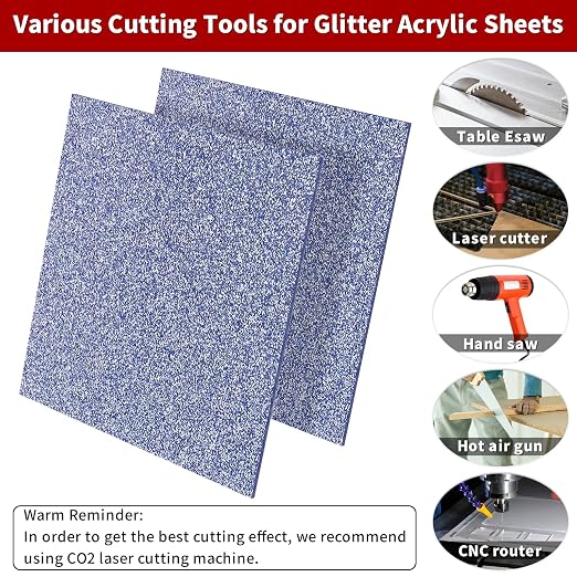 Glitter Acrylic Sheets 12 x 12 inch 1/8" Thick - Image 3