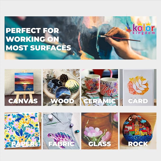 Acrylic Paint Set Canvas Art Paints 24 Colors Perfect Paint Finish - Image 5