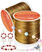 FIVEIZERO 656FT 0.45mm Gold 7 Strand Stainless Steel Beading Wire, 2 Rolls by FIVEIZERO