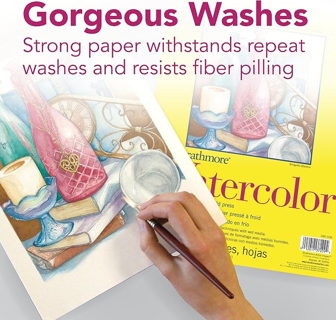 Strathmore 300 Series Wire Bound Watercolor Pad, 140 lb. Cold Press, 11 X 15 - Image 3
