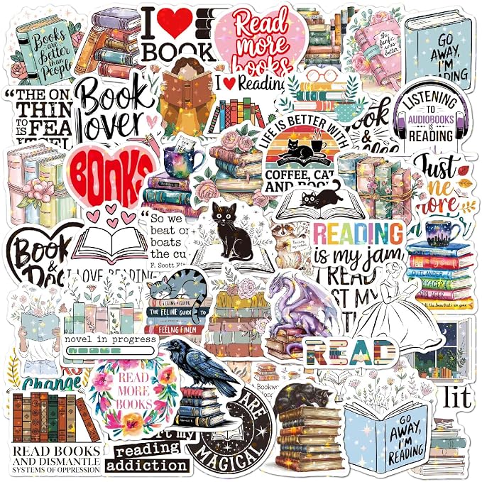 Glitter Reading Stickers for Bookish Adults, Reading Rewards for Students by Unknown
