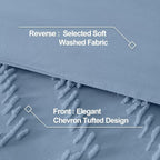 Andency Greyish Blue Comforter Set Queen Size, Boho Soft Warm Tufted Bedding - Image 8