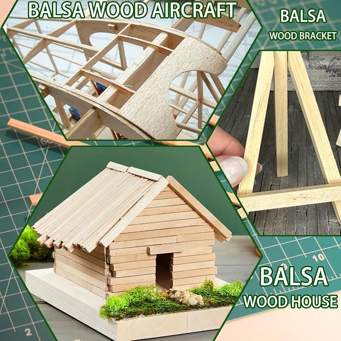 Premium 1/4" x 12" Balsa Wood Sticks 50pcs - Image 5
