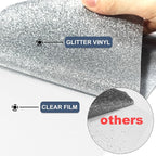 Silver Glitter Heat Transfer Vinyl 12" x 5 ft HTV - Image 4