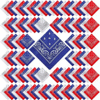 100 Pack Bandanas Unisex Paisley Bandanas Bulk Multi Purpose Cowboy Head Wrap by Handepo